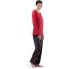 imageFruit of the Loom Womens Sueded Jersey Crew Top and Fleece Pant Sleep SetRadiant RedCandy Canes