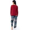 imageFruit of the Loom Womens Sueded Jersey Crew Top and Fleece Pant Sleep SetRedWinter Fairisle