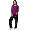 imageFruit of the Loom Womens Sueded Jersey Crew Top and Fleece Pant Sleep SetRoyal BerryMulti Dots