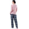 imageFruit of the Loom Womens Sueded Jersey Crew Top and Fleece Pant Sleep SetSoft PinkFairisle