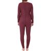 imageFruit of the Loom womens Micro Waffle Premium Thermal Union SuitMerlot Heather