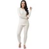 imageFruit of the Loom Womens Stretch Fleece Lined Thermal Long Johns Underwear SetCream
