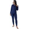imageFruit of the Loom Womens Stretch Fleece Lined Thermal Long Johns Underwear SetIndigo Ocean