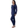 imageFruit of the Loom Womens Stretch Fleece Lined Thermal Long Johns Underwear SetIndigo Ocean