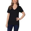 imageFruit of the Loom Womens Crafted Comfort Pima Cotton Short Sleeve TshirtsVneck  Black