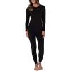 imageFruit of the Loom Womens Stretch Fleece Lined Thermal Long Johns Underwear SetPitch Black