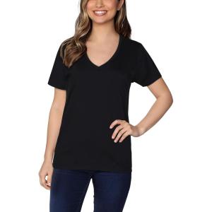 imageFruit of the Loom Womens Crafted Comfort Pima Cotton Short Sleeve TshirtsVneck  Black