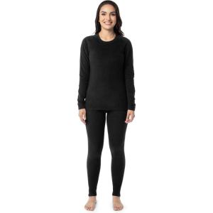 imageFruit of the Loom Womens Stretch Fleece Lined Thermal Long Johns Underwear SetBlack