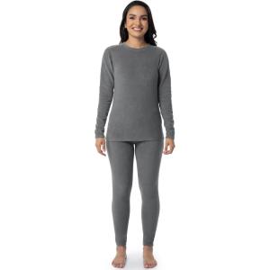 imageFruit of the Loom Womens Stretch Fleece Lined Thermal Long Johns Underwear SetGrey