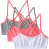 imageFruit of the Loom Girls Spaghetti Strap Sports BraStrawberry HeatherGreyWhite