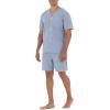 imageFruit of the Loom Mens Broadcloth Short Sleeve Pajama SetBlue Stripe
