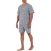 imageFruit of the Loom Mens Broadcloth Short Sleeve Pajama SetWhiteNavy Check