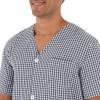 imageFruit of the Loom Mens Broadcloth Short Sleeve Pajama SetWhiteNavy Check