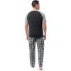 imageFruit of the Loom Mens Jersey Henley Top and Broadcloth Pant Sleep Pajama SetBlackBlack Plaid