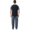 imageFruit of the Loom Mens Jersey Henley Top and Broadcloth Pant Sleep Pajama SetBlackBlue Plaid