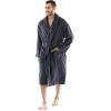 imageFruit of the Loom Mens Solid Plush Fleece RobeGrey