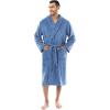 imageFruit of the Loom Mens Solid Plush Fleece RobeMedium Blue