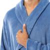 imageFruit of the Loom Mens Solid Plush Fleece RobeMedium Blue