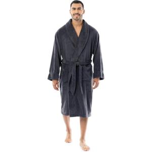imageFruit of the Loom Mens Solid Plush Fleece RobeGrey