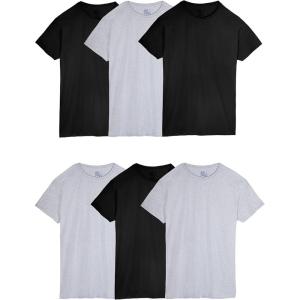 imageFruit of the Loom Mens Undershirts Moisture Wicking ampamp Tag Free Short Sleeve Crew TShirtsBlackGrey  6 Pack