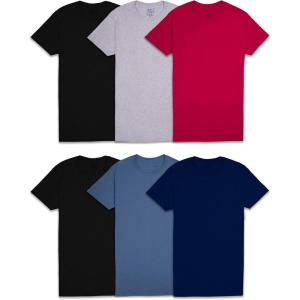imageFruit of the Loom Mens Undershirts Moisture Wicking ampamp Tag Free Short Sleeve Crew TShirtsColors May Vary  6 Pack