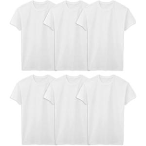 imageFruit of the Loom Mens Undershirts Moisture Wicking ampamp Tag Free Short Sleeve Crew TShirtsTall Man  White  6 Pack