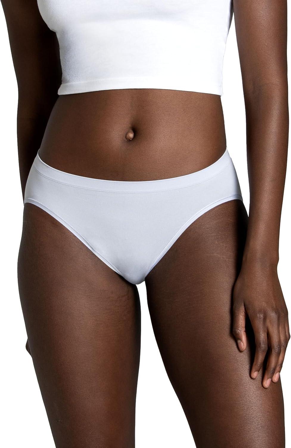 imageFruit of the Loom Womens No Show Seamless Underwear Amazing Stretch ampamp No Panty Lines Available in Plus SizeBikini  6 Pack  Assorted Color Neutrals