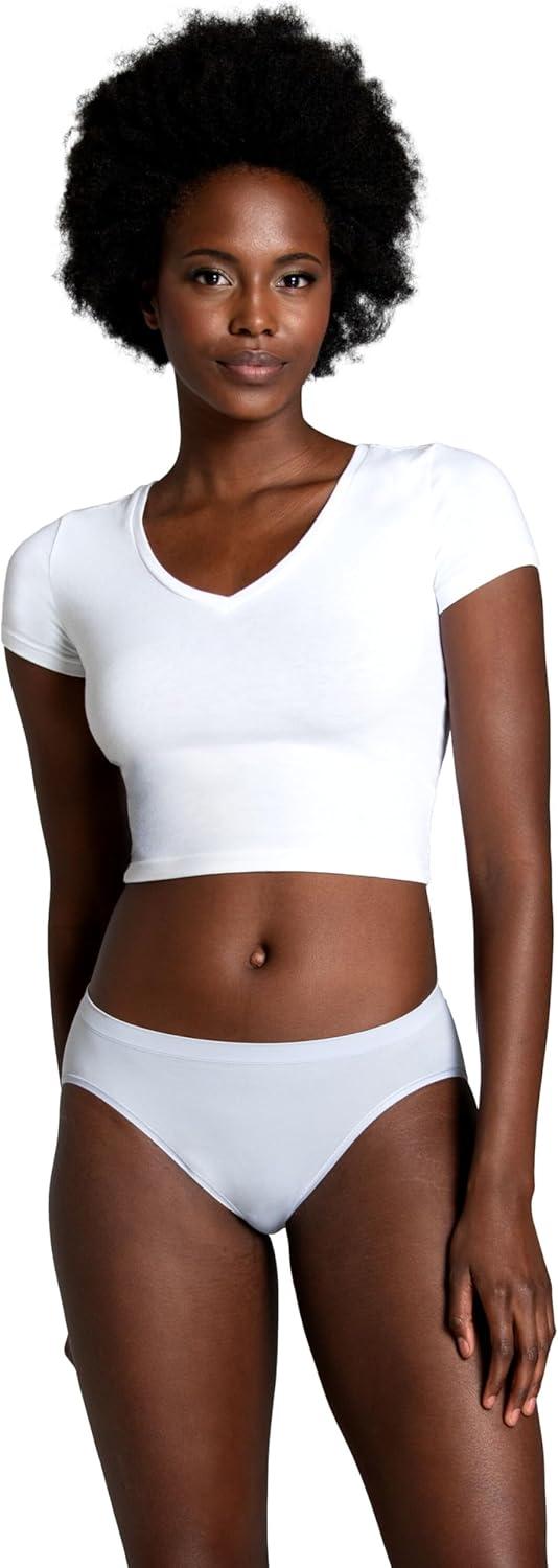 imageFruit of the Loom Womens No Show Seamless Underwear Amazing Stretch ampamp No Panty Lines Available in Plus SizeBikini  6 Pack  Assorted Color Neutrals