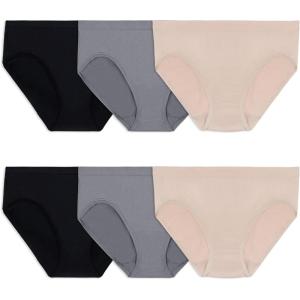 imageFruit of the Loom Womens No Show Seamless Underwear Amazing Stretch ampamp No Panty Lines Available in Plus SizeBikini  6 Pack  Assorted Color Neutrals