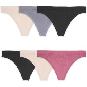 imageFruit of the Loom Womens No Show Seamless Underwear Amazing Stretch ampamp No Panty Lines Available in Plus SizeThong  6 Pack  Colors May Vary