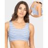imageFruit of the Loom Womens MultiPack Tank Top Style Sports BraCottage StripesSkipper BlueGrey HeatherWhite