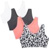 imageFruit of the Loom Womens MultiPack Tank Top Style Sports BraKaleidescopeCharcoal HeatherPunchy PeachWhite