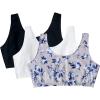 Rose Impression Print/White/Blue