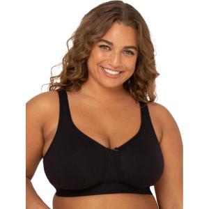 imageFruit of the Loom Womens Fit for Me Collection PlusSize Wireless Bra  Soft Cotton Comfort ampamp SupportBlack Hue