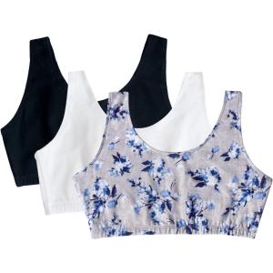 imageFruit of the Loom Womens MultiPack Tank Top Style Sports BraRose Impression PrintWhiteBlue