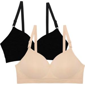 imageFruit of the Loom Womens Seamless WireFree PushUp Bra  Soft Comfortable ampamp SupportiveBlack Huein the Buff 2pack