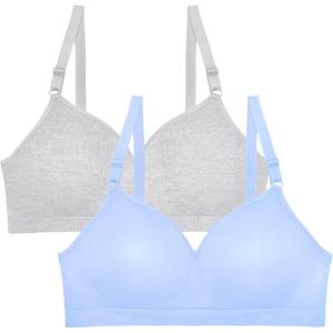 imageFruit of the Loom Womens Seamless WireFree PushUp Bra  Soft Comfortable ampamp SupportiveDeja BlueGrey Heather
