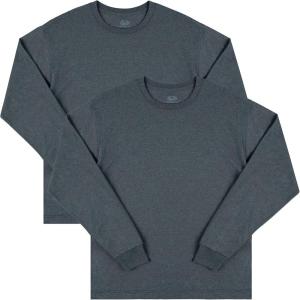 imageFruit of the Loom Mens Eversoft Cotton Long Sleeve T Shirts Breathable ampamp Moisture Wicking with Odor ControlLong Sleeve  Black Heather