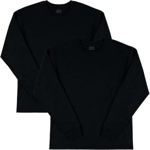 imageFruit of the Loom Mens Eversoft Cotton Long Sleeve T Shirts Breathable ampamp Moisture Wicking with Odor ControlLong Sleeve  Black Ink