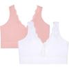 imageFruit of the Loom Womens 2Pack Full Coverage Wireless Cotton BraSoft ampamp Everyday ComfortBlushing RoseWhite