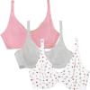 imageFruit of the Loom Womens Unlined Underwire BraCotton ampamp Spandex Blend for Natural Shape and FlexibilityDancing RosebudsLilasGrey