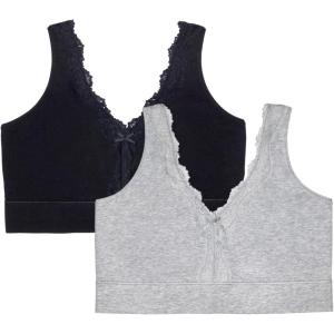 imageFruit of the Loom Womens 2Pack Full Coverage Wireless Cotton BraSoft ampamp Everyday ComfortGrey HeatherBlack Hue
