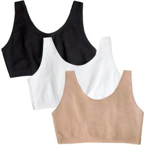 imageFruit of the Loom Womens MultiPack Tank Top Style Sports BraWhiteSandBlack