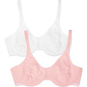 imageFruit of the Loom Womens Unlined Underwire BraCotton ampamp Spandex Blend for Natural Shape and FlexibilityBittersweet Pink  White86ck