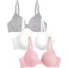 Blushing Rose/White/Grey Heather