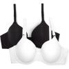 imageFruit of the Loom Womens Smooth Cotton TShirt Bra Pack  UltraSoft Flexible and Invisible Under TeesWhiteBlack Hue