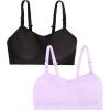 imageFruit of the Loom Womens 2Pack Stretch Wireless Bra wBuilt in PadsBlack HueLilac Whisper