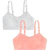 imageFruit of the Loom Womens 2Pack Stretch Wireless Bra wBuilt in PadsPeach GelatoGrey Heather