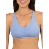 imageFruit of the Loom Womens Adjustable Shirred Front Racerback Sports Bra Multi Pack OptionsHeather GreyWhiteBlue Gem