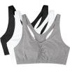 imageFruit of the Loom Womens Adjustable Shirred Front Racerback Sports Bra Multi Pack OptionsWhiteHeather GreyBlack Hue